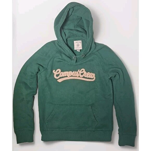 Campus Crew Unisex Green Graphic Print Sweatshirt Hoodie - Small - Picture 6 of 10